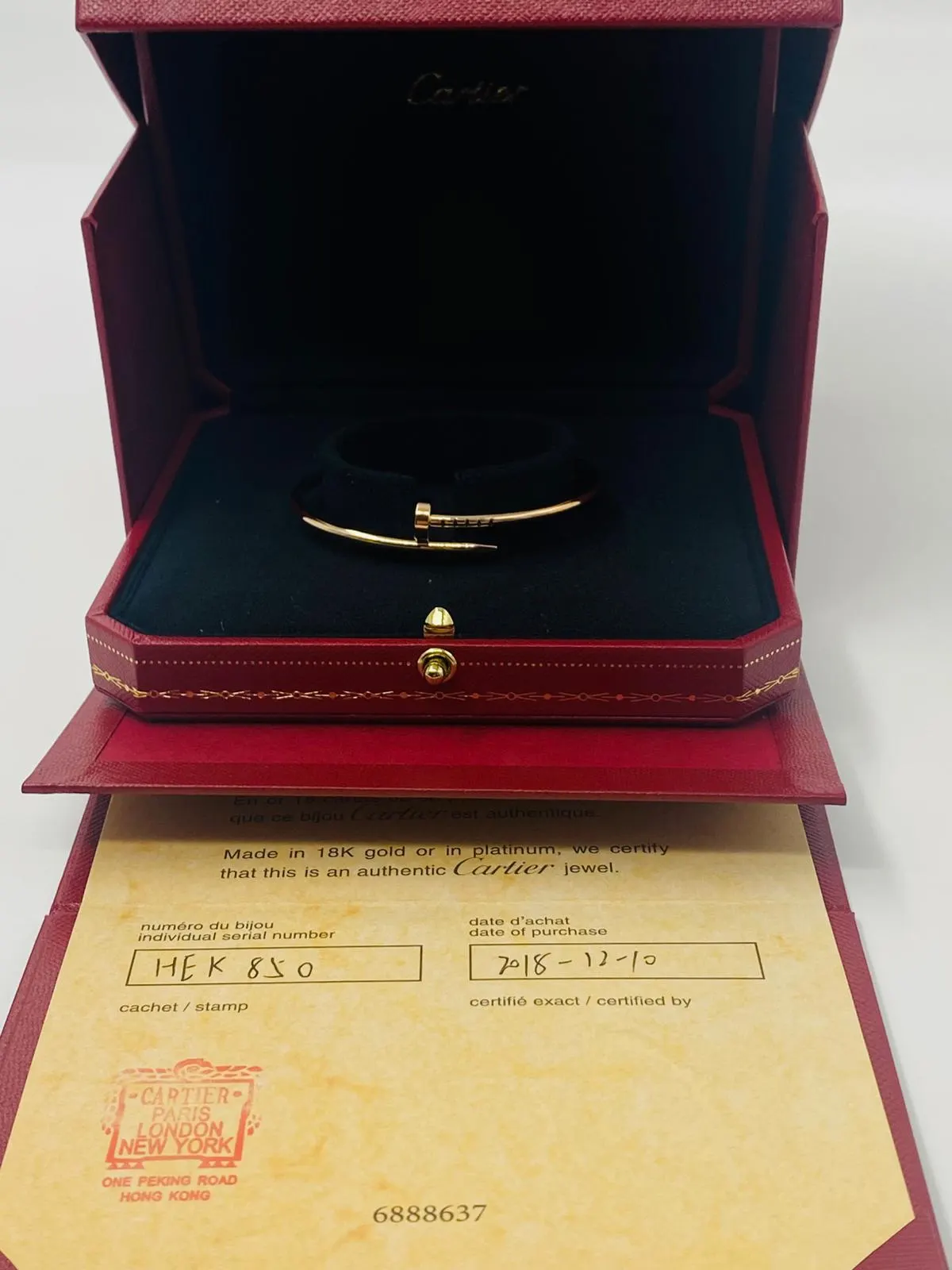 Cartier Cartier Juste un Clou Bracelet SM 750PG 15 hek850 2018