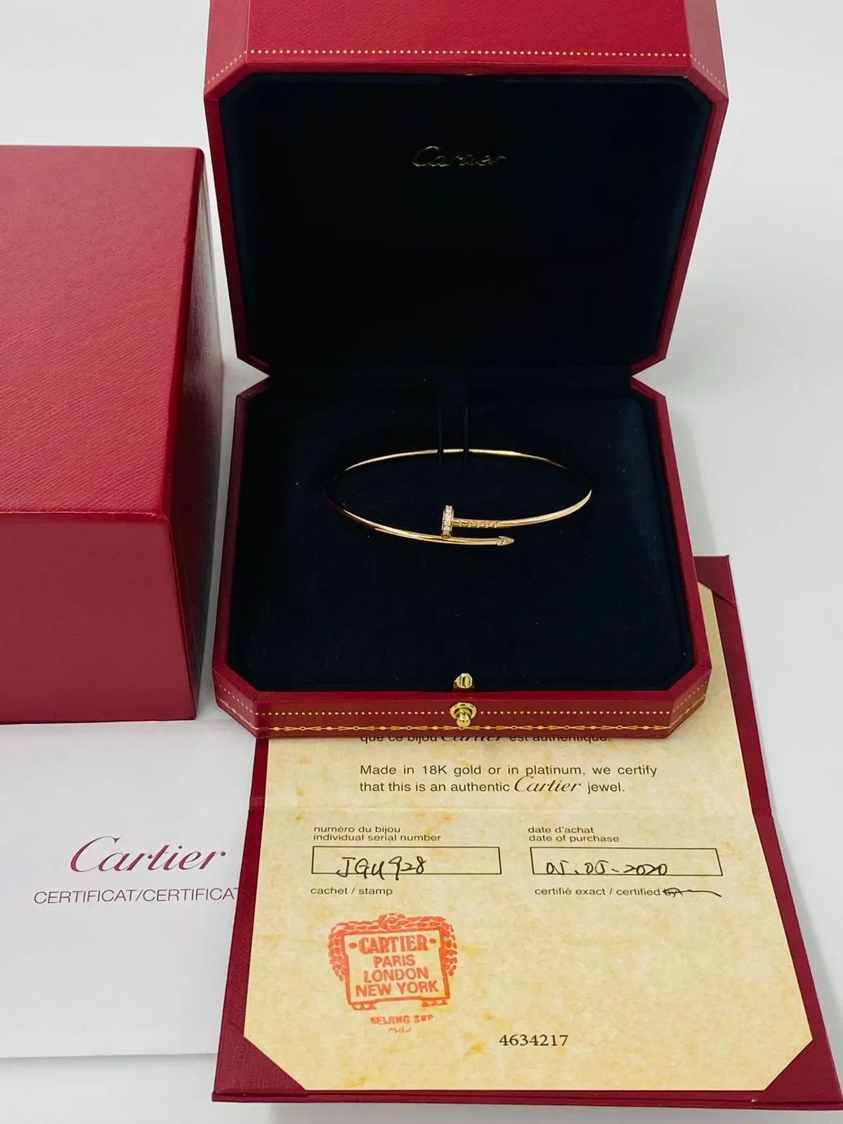 Cartier Cartier Juste un Clou Diamond Bracelet SM 750PG JGU928 2020