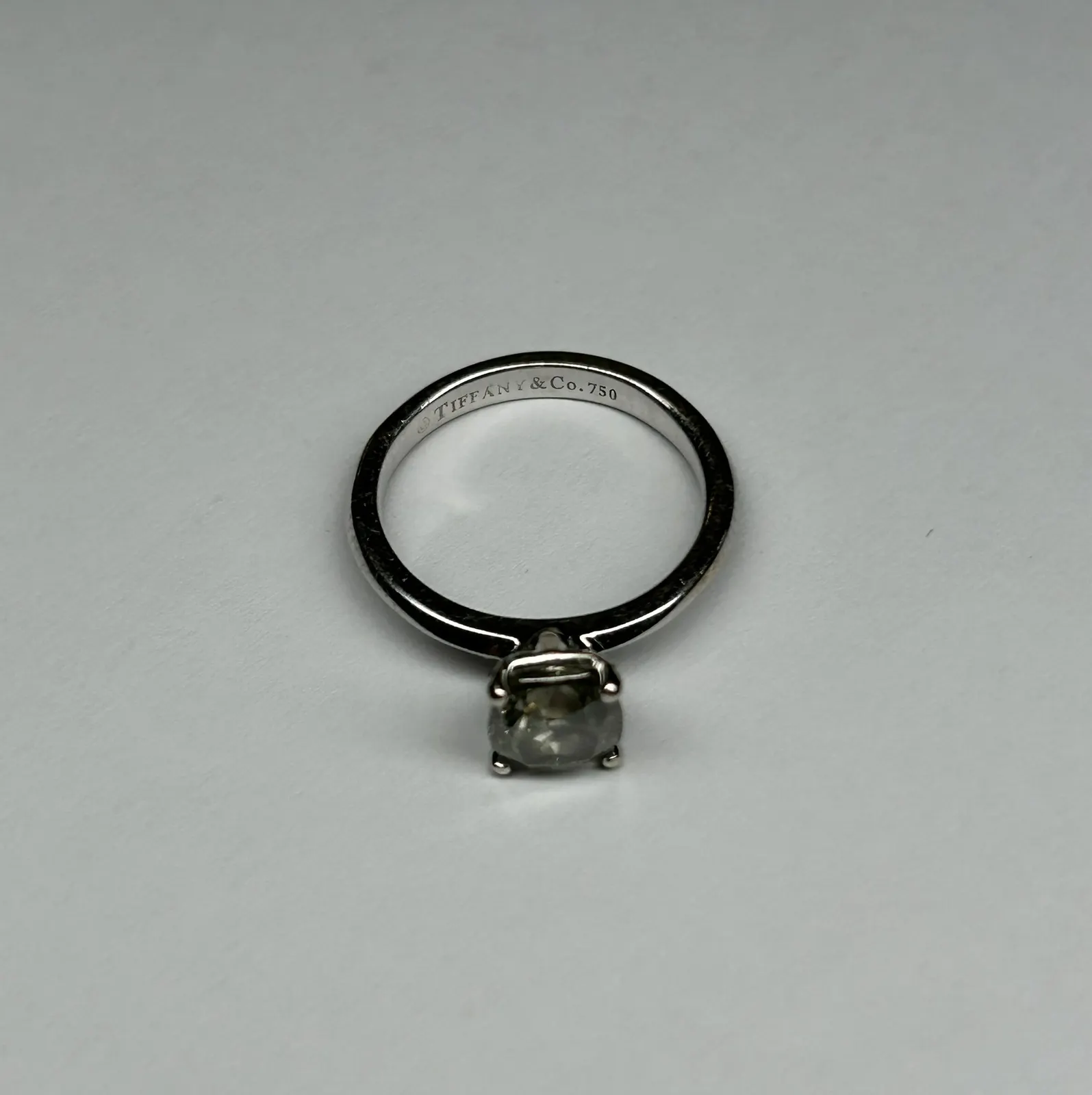 Unknown Tiffany Ring 49 750WG GIA Modified Brilliant 1.21ct SI@ Fancy Greenish Yellow