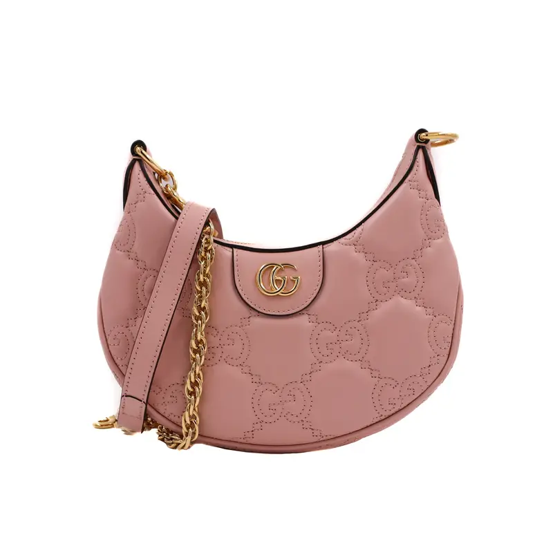Gucci GG Matelassé Mini Bag In Pink Leather 739736
