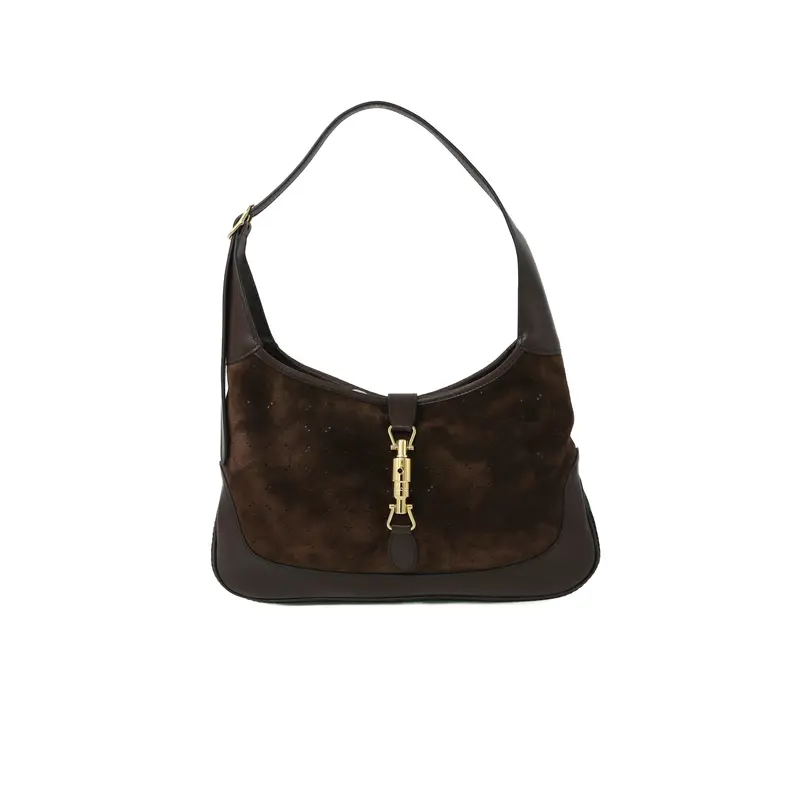 Gucci 28348 - Jackie 1961 Medium Brown Suede Shoulder Bag 863136
