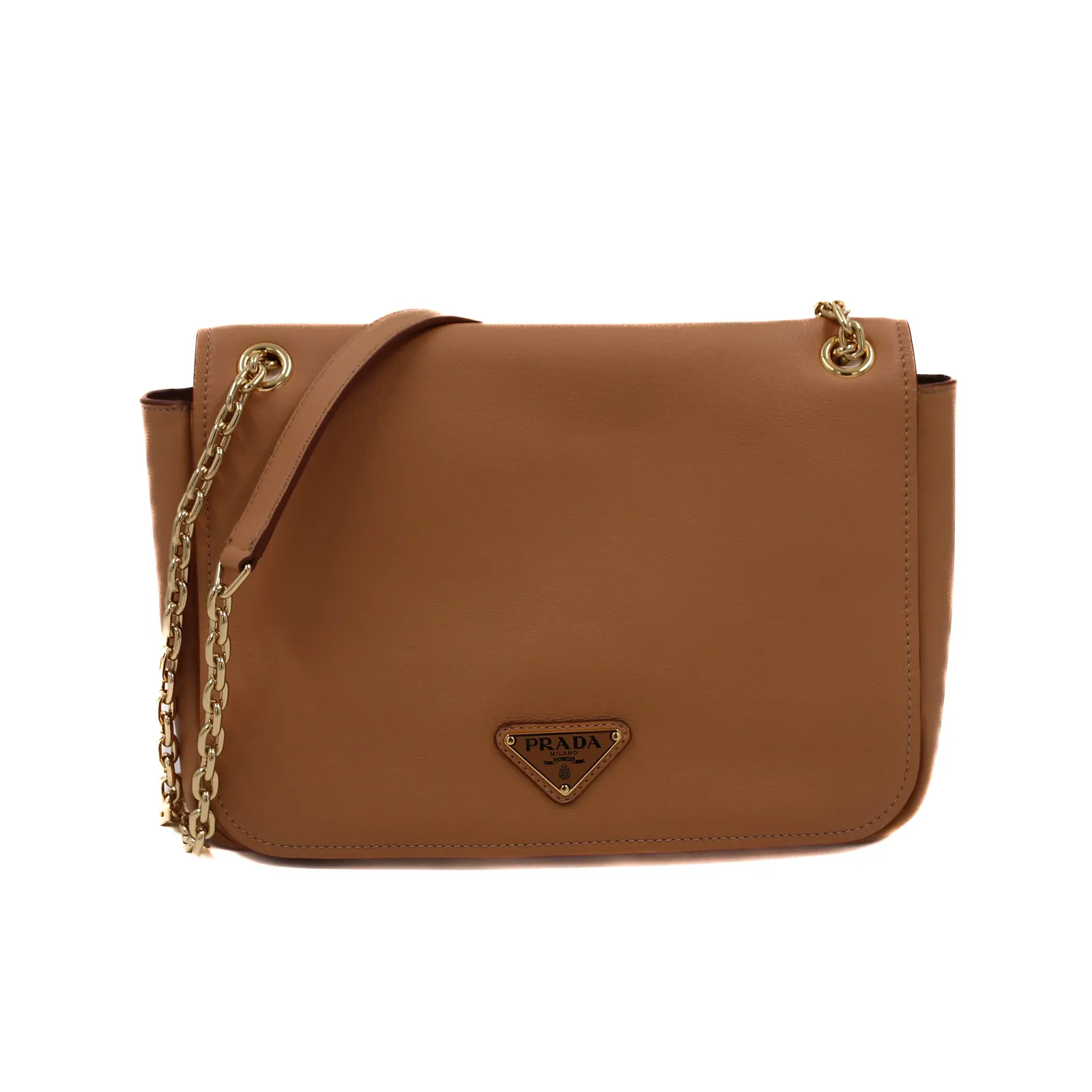 Prada 25743 - Saffiano Leather Flap Shoulder Bag in Beige