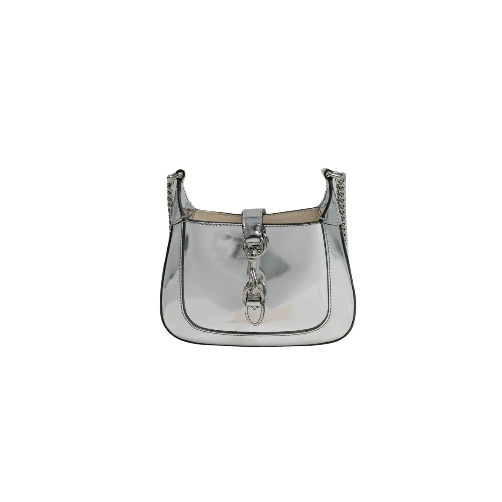 Gucci Gucci Mini Jackie Patent Leather Silver 782889