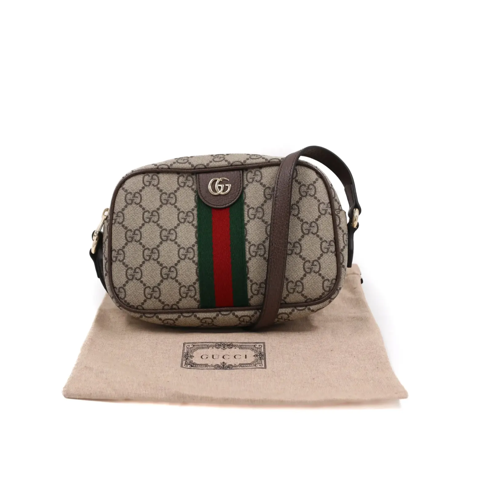 Gucci Gucci Ophidia small camera bag in beige and brown GG fabric 838480