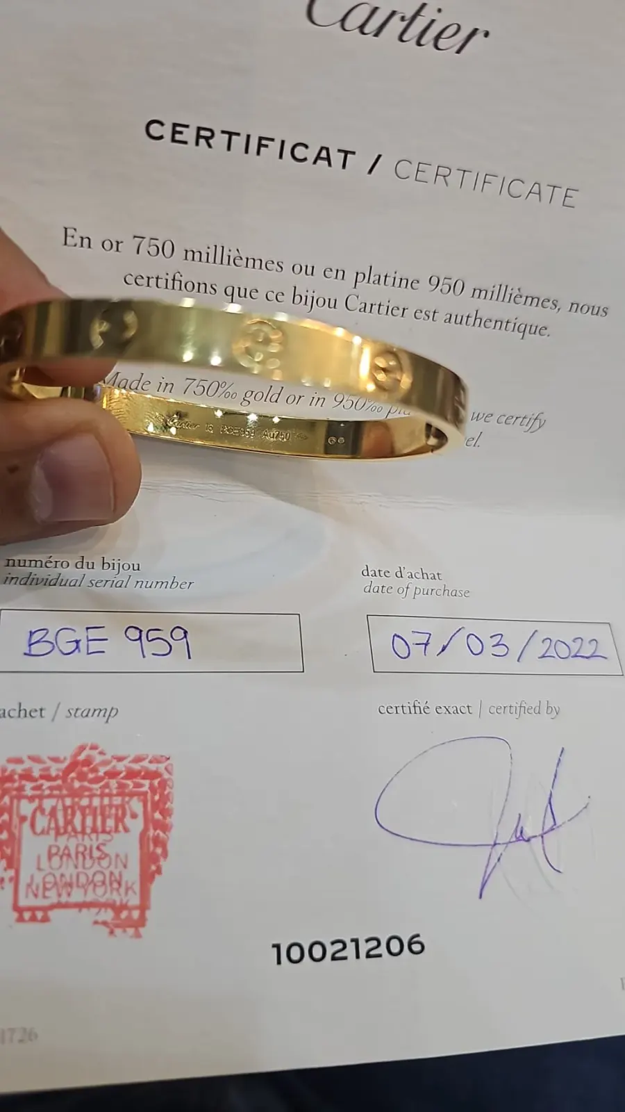Cartier Cartier Love Bracelet 750YG 16 BGE959 2022